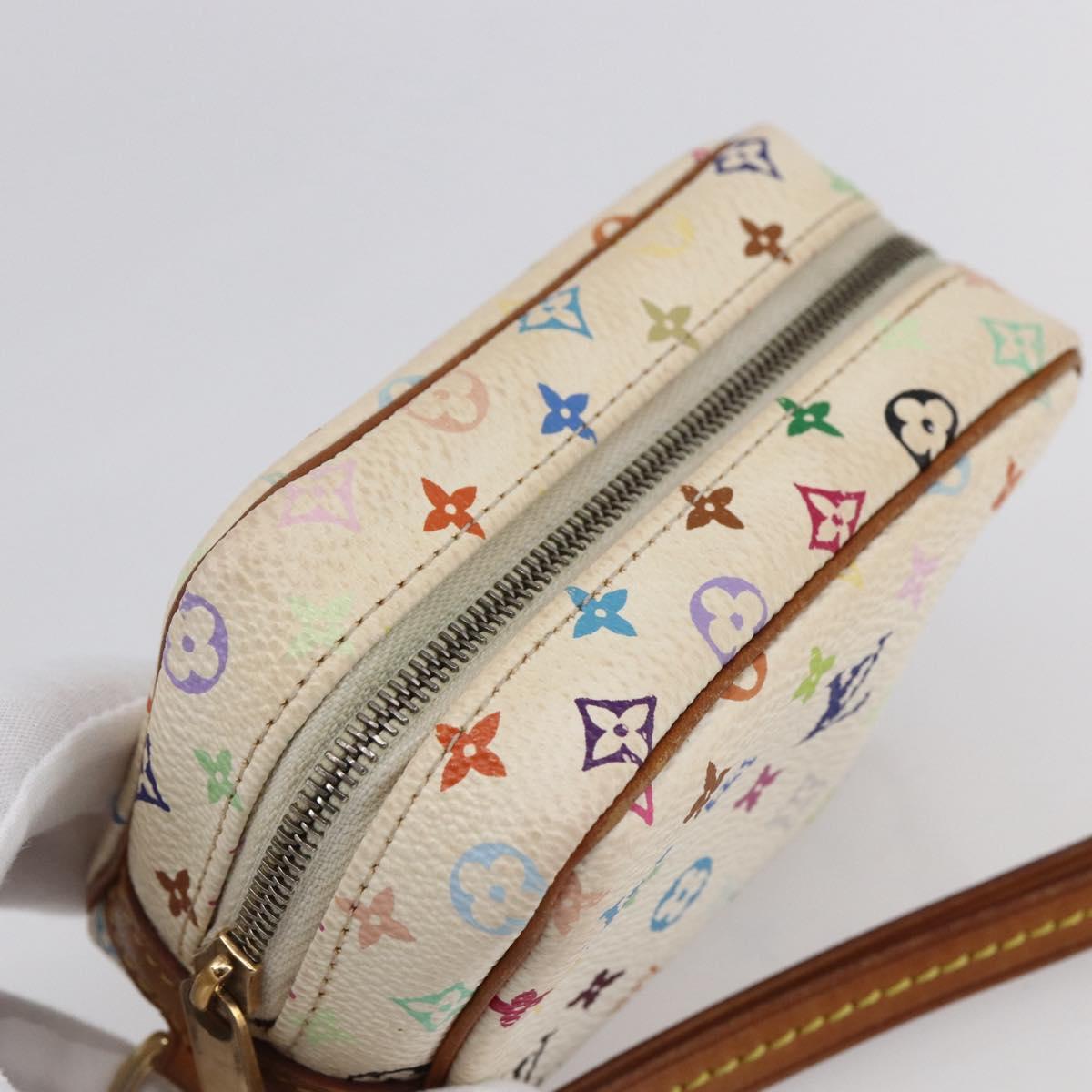 LOUIS VUITTON Monogram Multicolor Trousse Wapity Pouch White M58033 Auth 155052