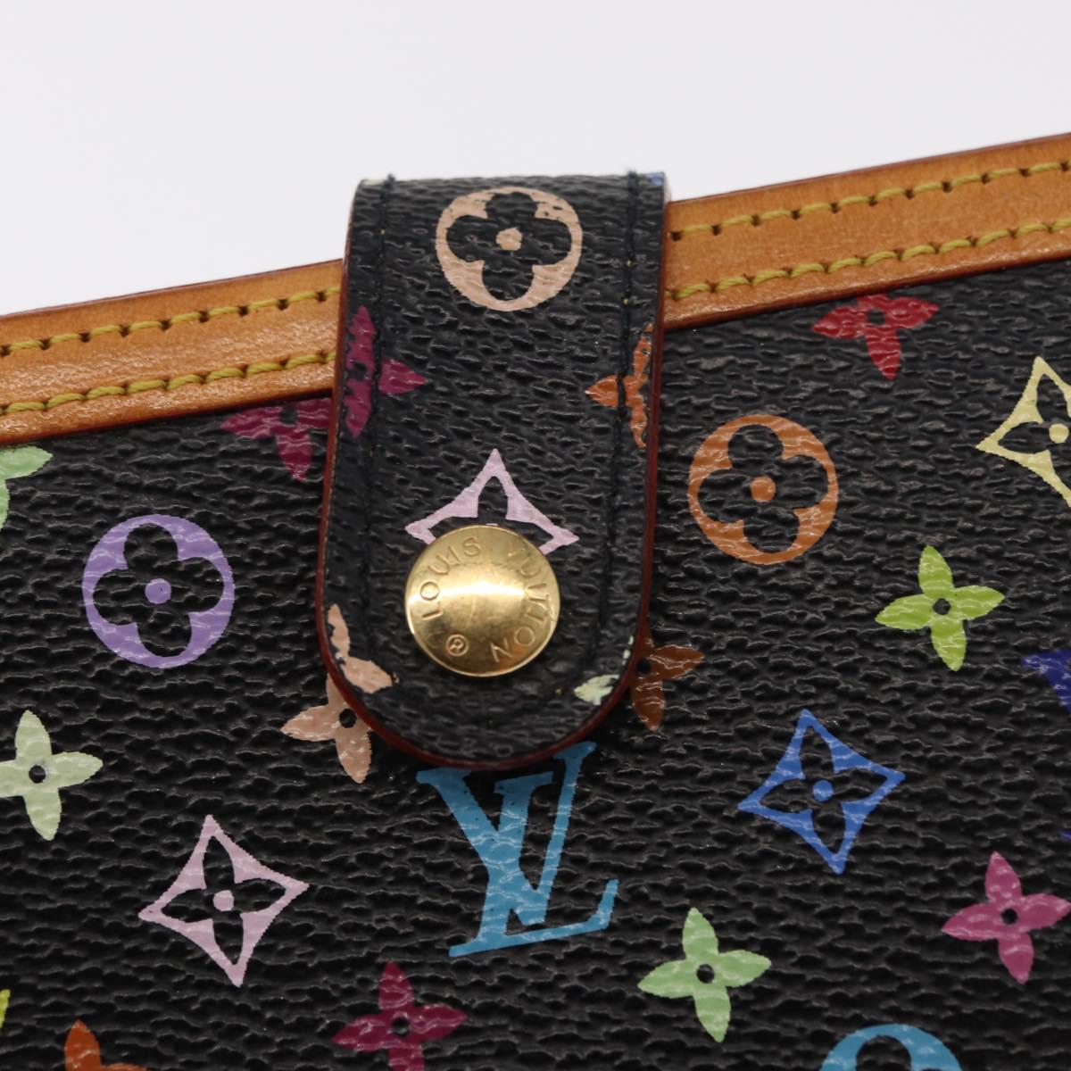 LOUIS VUITTON Multicolor Portefeuille Viennois Wallet Black M92988 Auth 155054