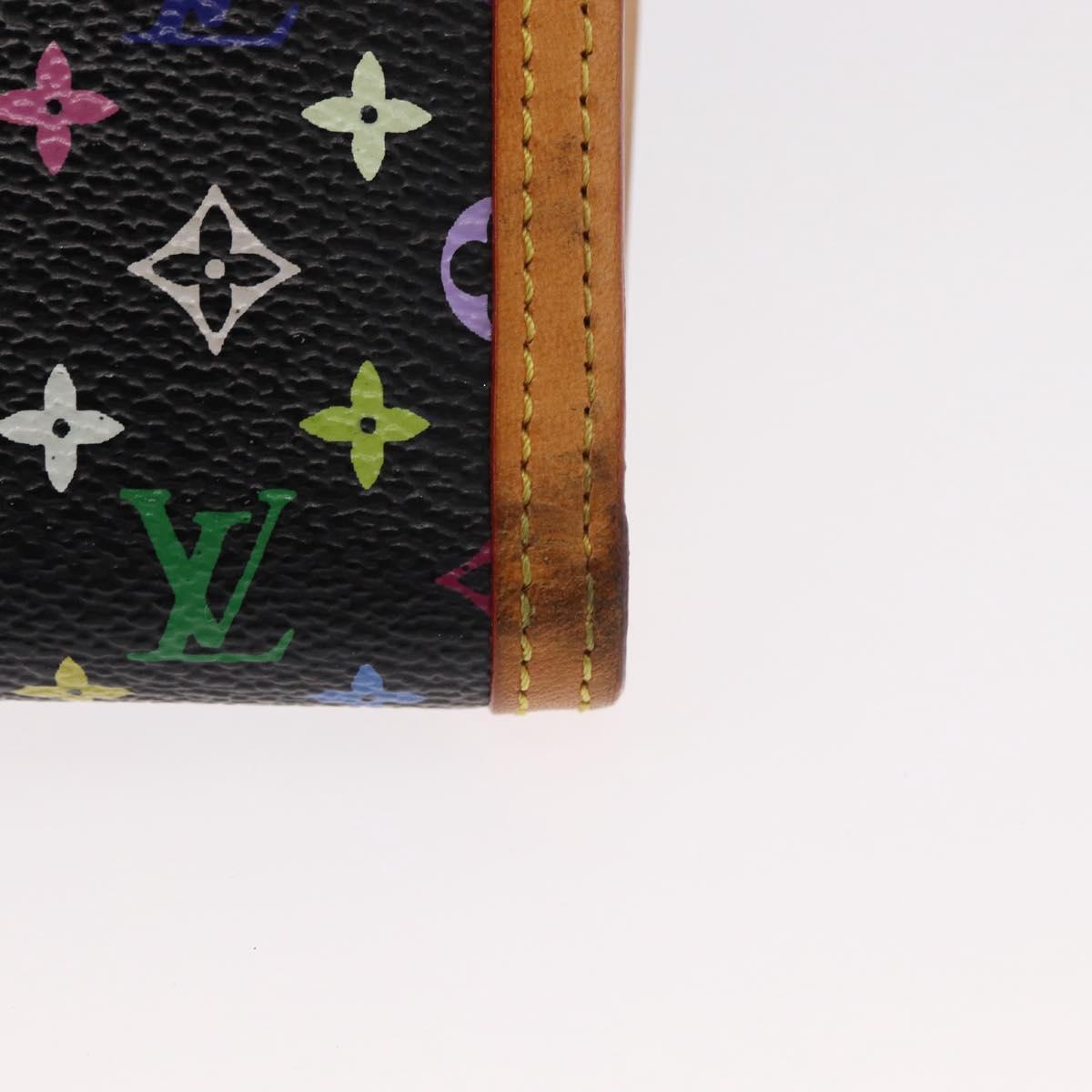 LOUIS VUITTON Multicolor Portefeuille Viennois Wallet Black M92988 Auth 155054