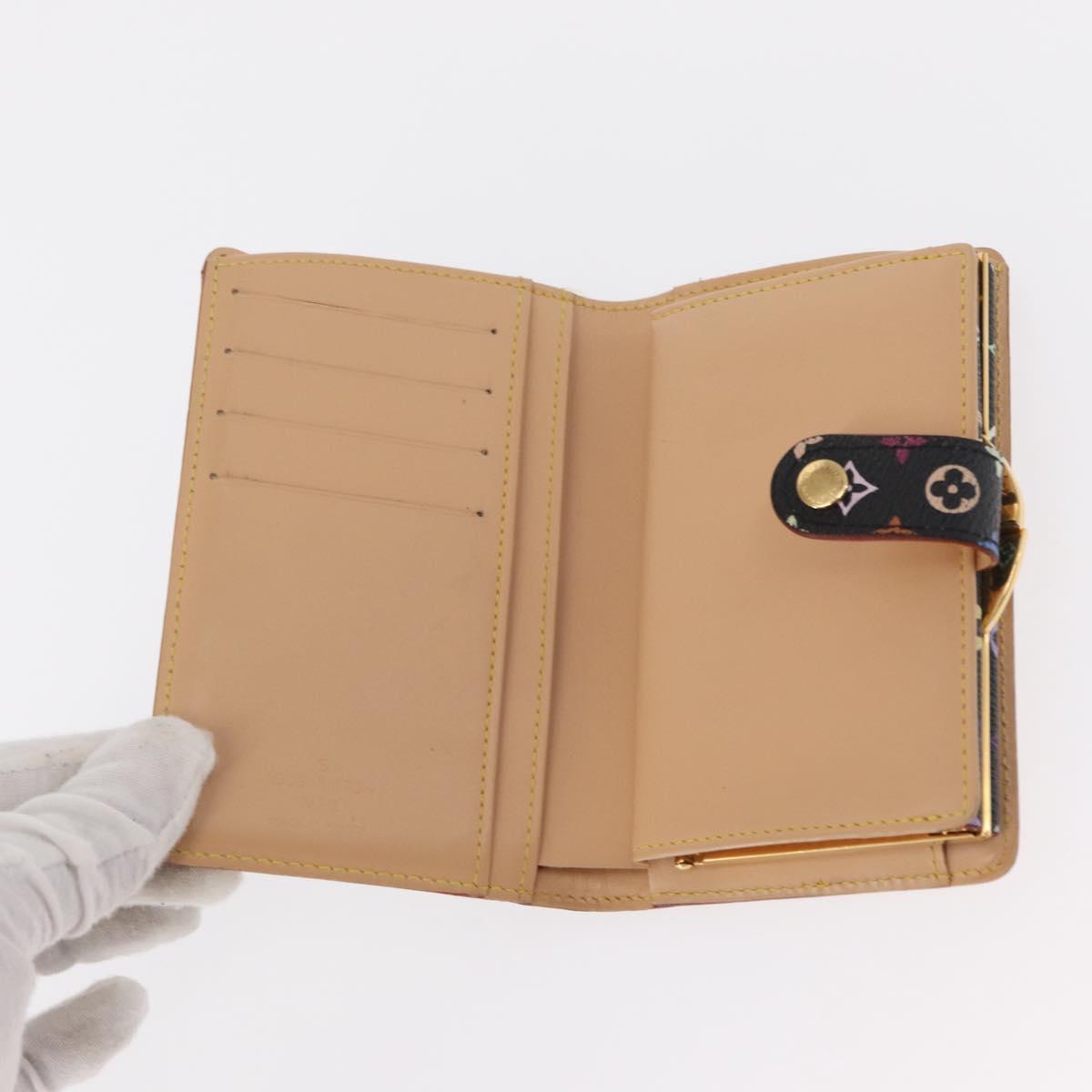 LOUIS VUITTON Multicolor Portefeuille Viennois Wallet Black M92988 Auth 155054
