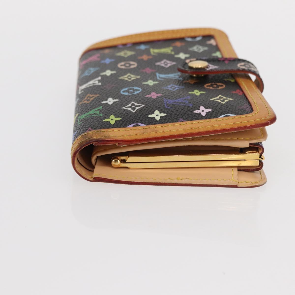 LOUIS VUITTON Multicolor Portefeuille Viennois Wallet Black M92988 Auth 155054