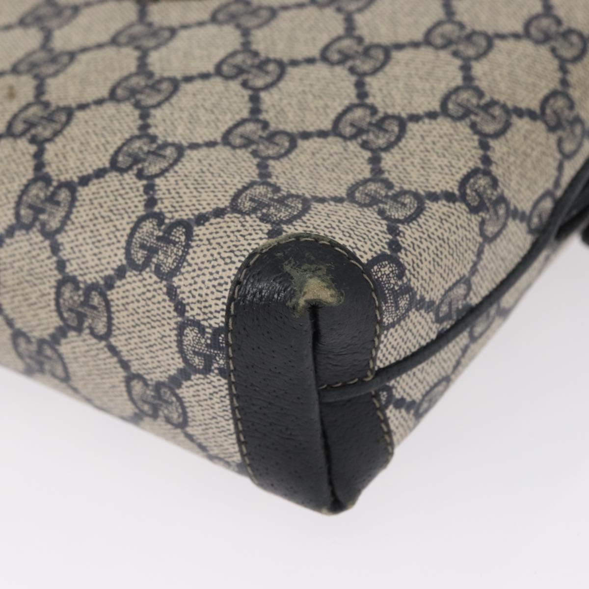 GUCCI GG Supreme Shoulder Bag PVC Leather Navy Gold 007 58 0093 Auth 155057