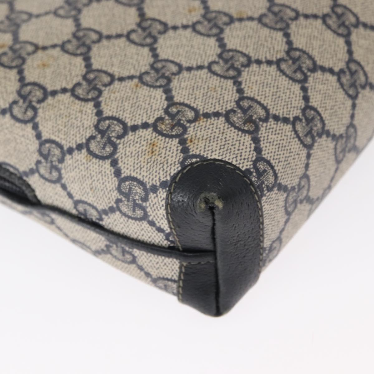 GUCCI GG Supreme Shoulder Bag PVC Leather Navy Gold 007 58 0093 Auth 155057