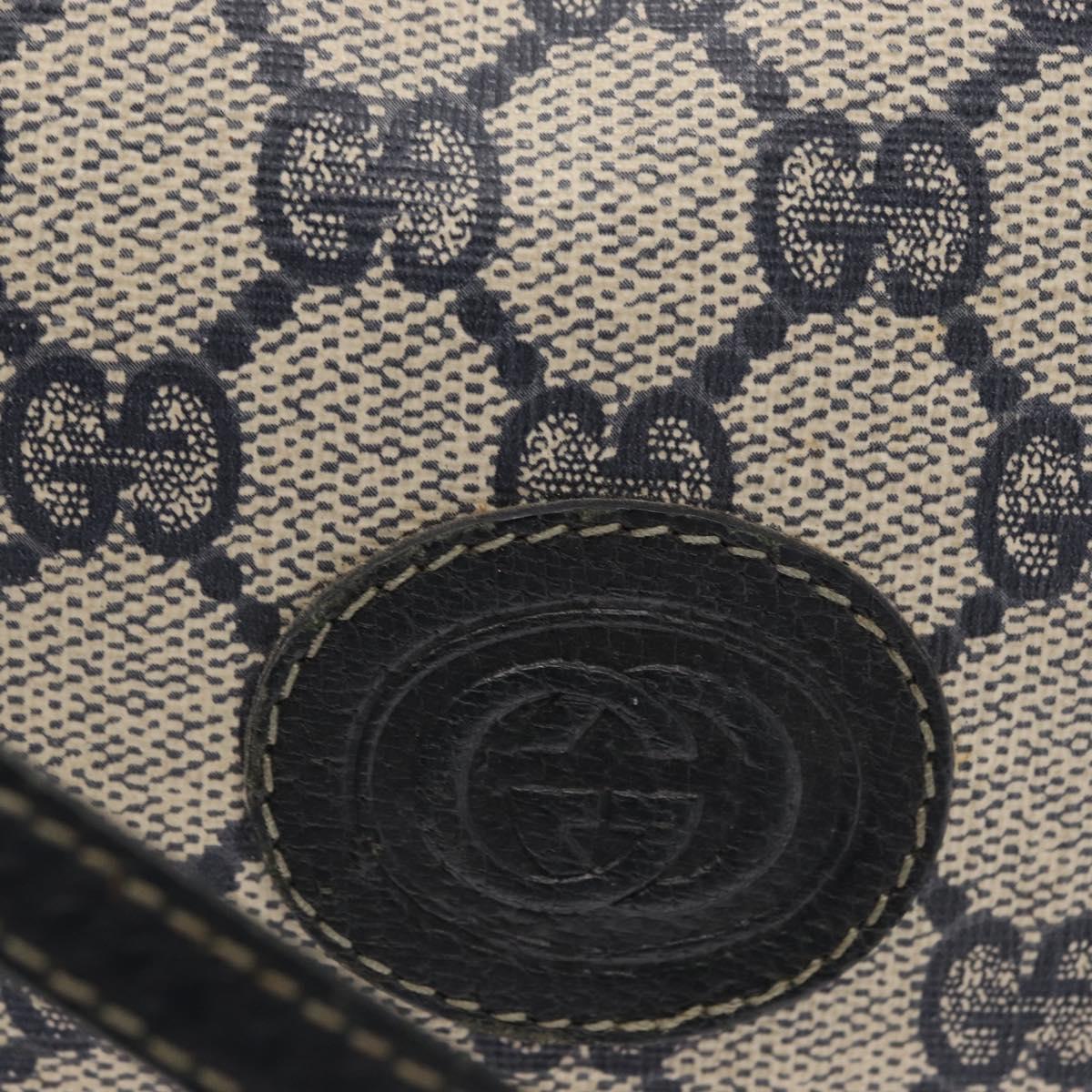 GUCCI GG Supreme Shoulder Bag PVC Leather Navy Gold 007 58 0093 Auth 155057