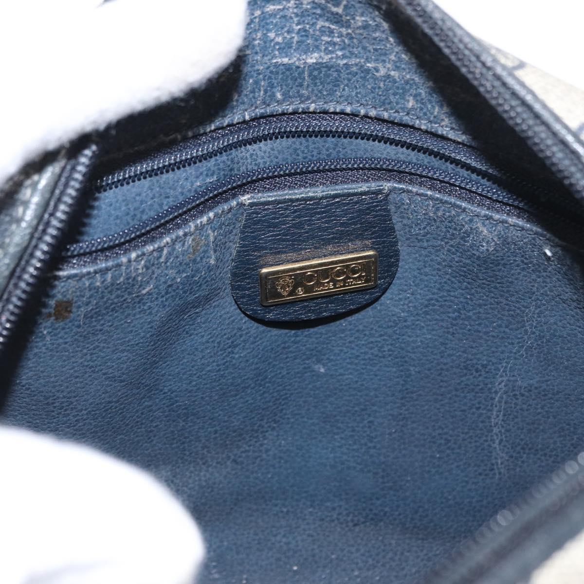 GUCCI GG Supreme Shoulder Bag PVC Leather Navy Gold 007 58 0093 Auth 155057