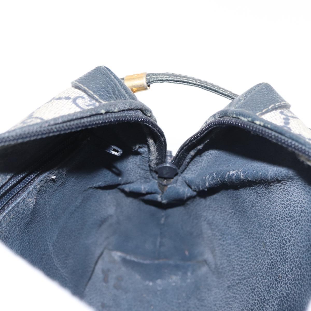 GUCCI GG Supreme Shoulder Bag PVC Leather Navy Gold 007 58 0093 Auth 155057