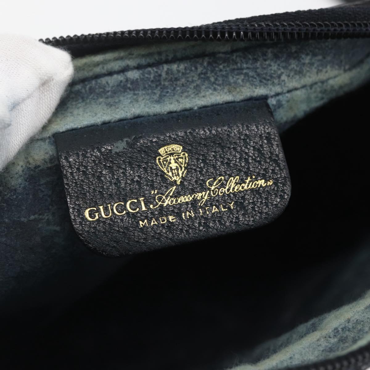 GUCCI GG Supreme Sherry Line Shoulder Bag PVC Navy Gold 010 378 Auth 155058