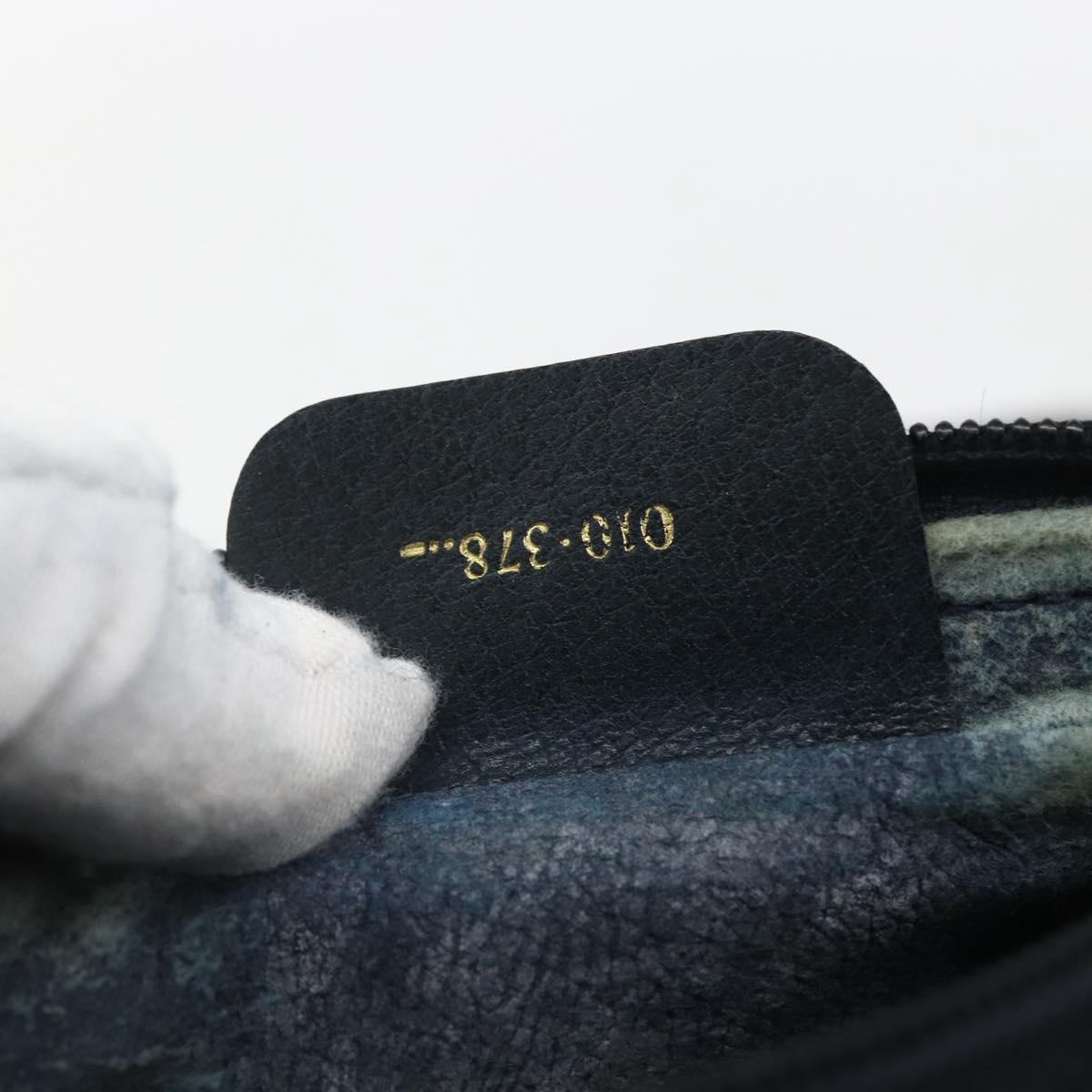 GUCCI GG Supreme Sherry Line Shoulder Bag PVC Navy Gold 010 378 Auth 155058