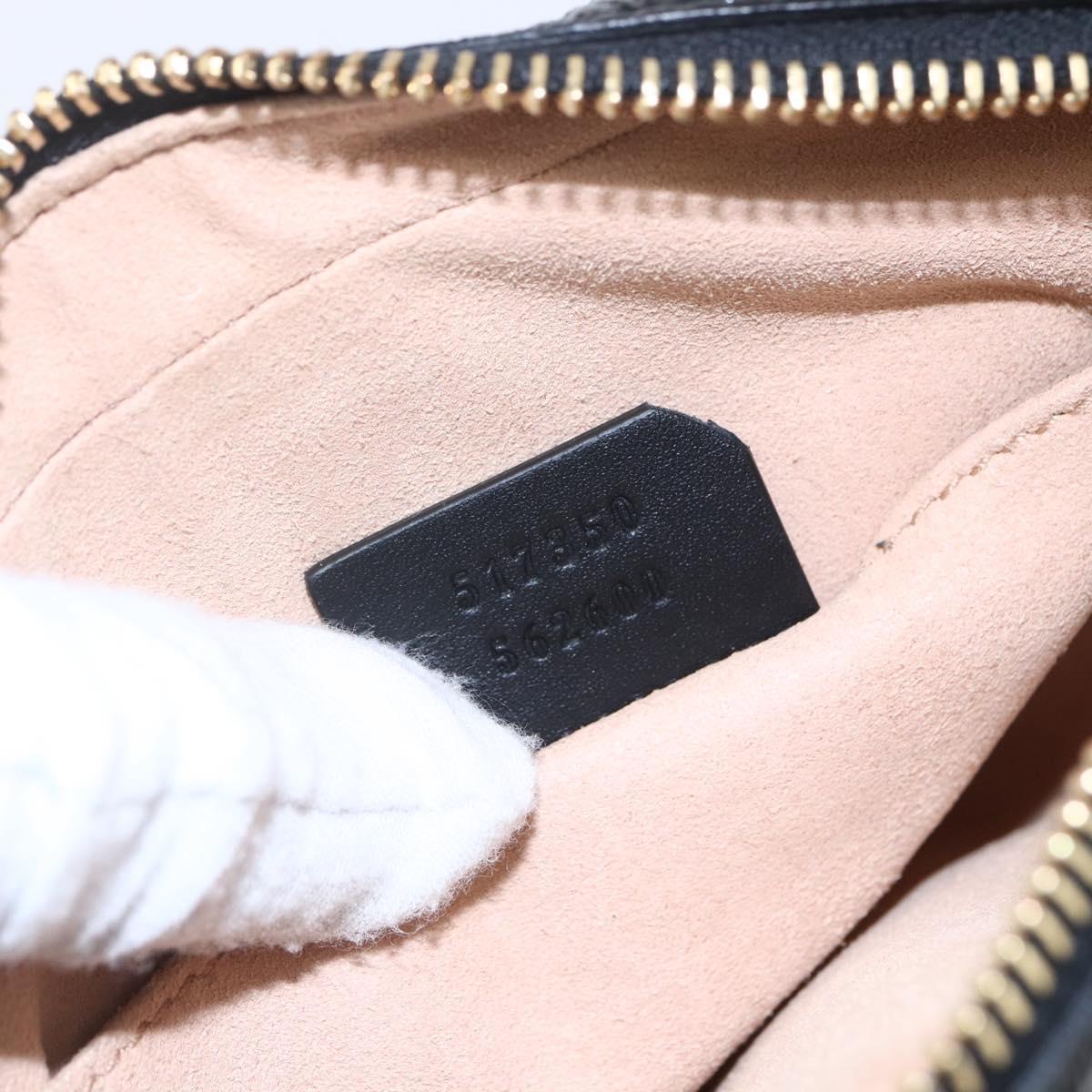 GUCCI Sherry Line Shoulder Bag Suede Leather Black Red 517350 Auth 155060