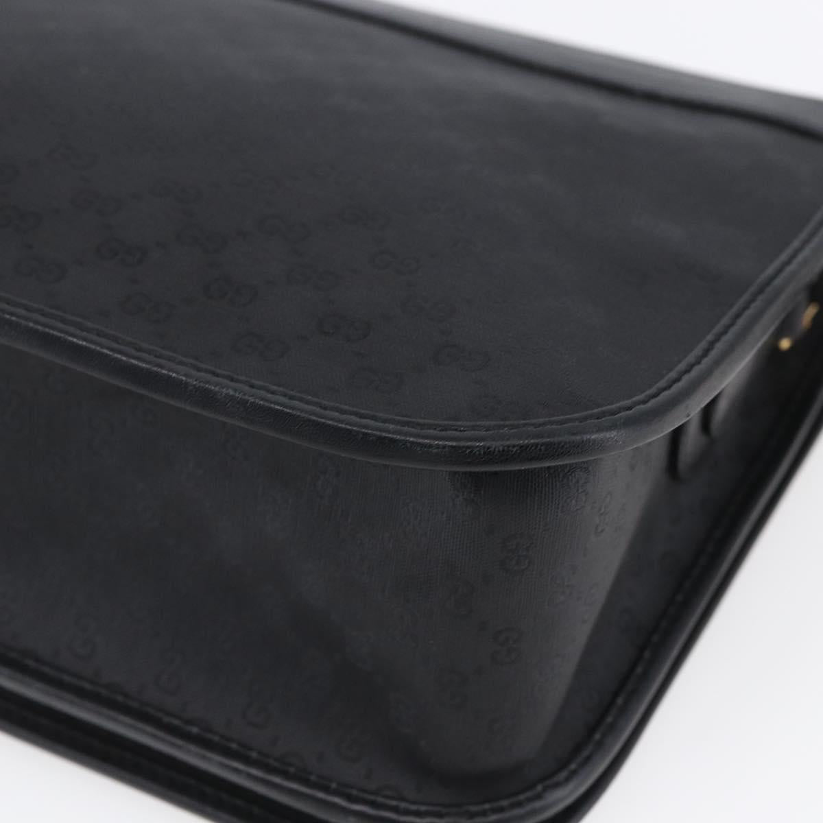 GUCCI Micro GG Canvas Shoulder Bag Black Gold 001 904 0915 Auth 155061