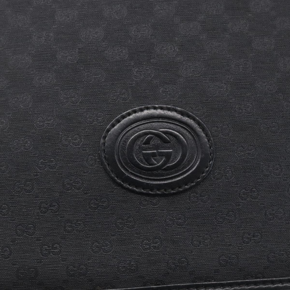 GUCCI Micro GG Canvas Shoulder Bag Black Gold 001 904 0915 Auth 155061