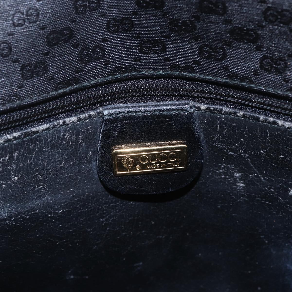 GUCCI Micro GG Canvas Shoulder Bag Black Gold 001 904 0915 Auth 155061