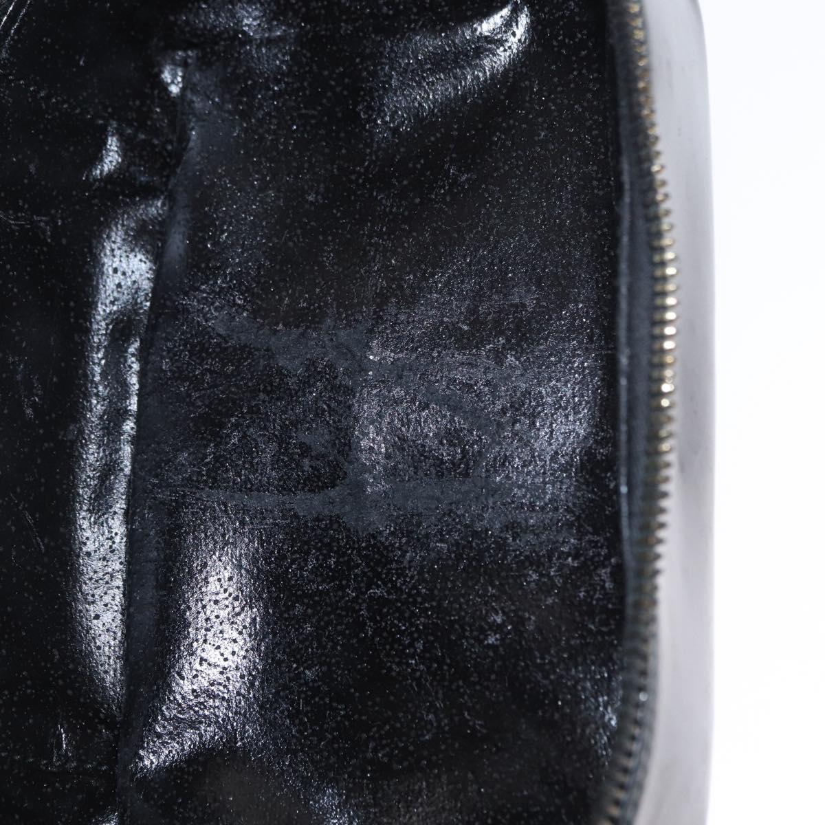 GUCCI Bamboo Vanity Pouch Enamel Black Gold 032 1956 0151 Auth 155062