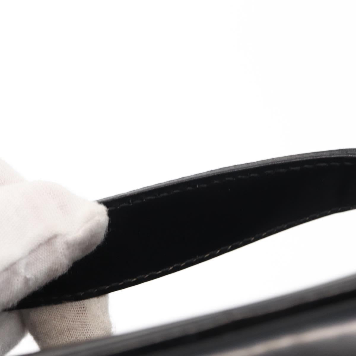 GUCCI Bamboo Vanity Pouch Enamel Black Gold 032 1956 0151 Auth 155062