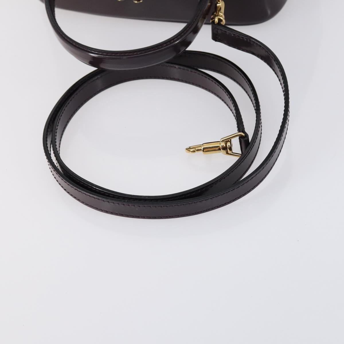 GUCCI Bamboo Hand Bag Enamel 2way Purple Gold 000 270 0323 Auth 155063