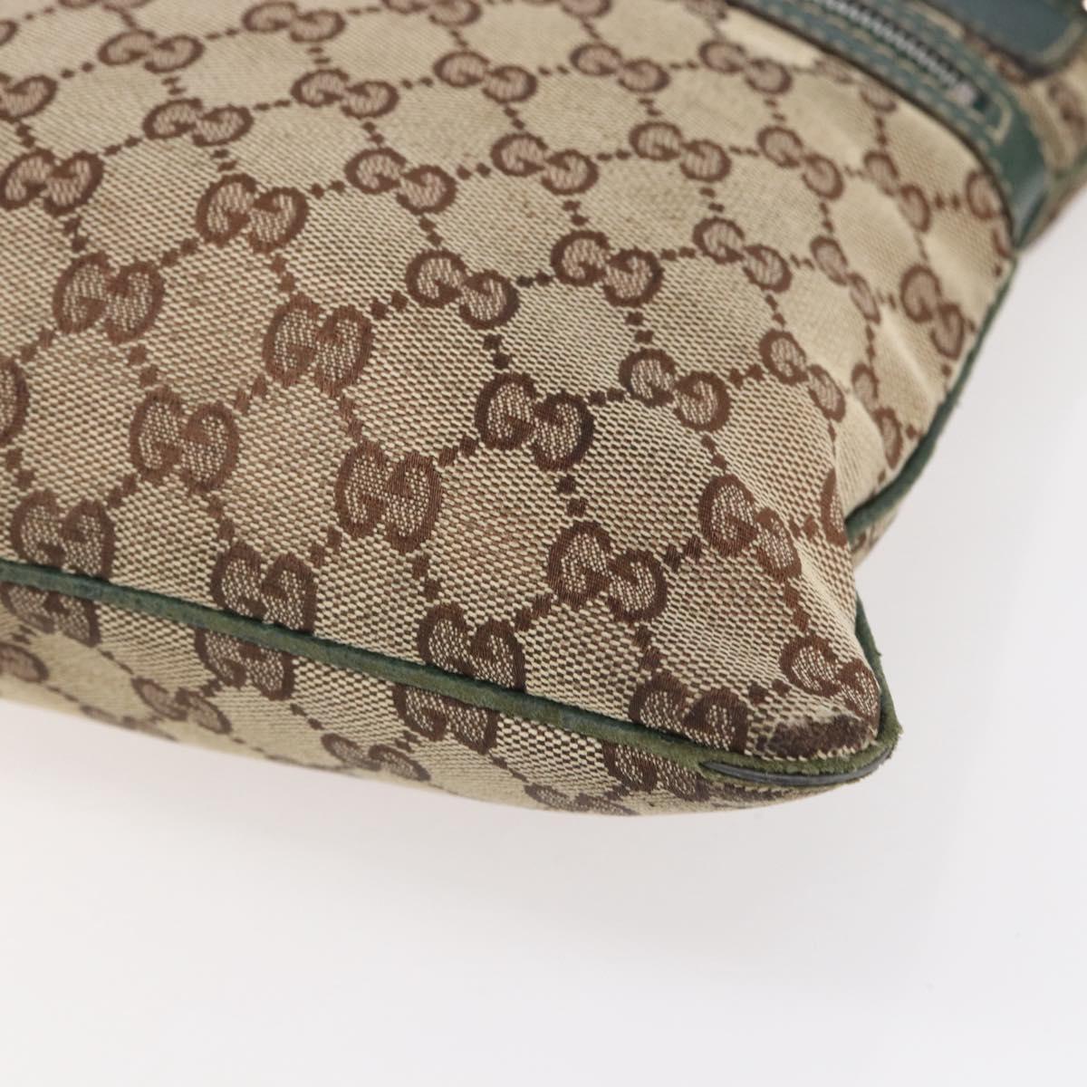 GUCCI GG Canvas Web Sherry Line Shoulder Bag Beige Red Green 145809 Auth 155064