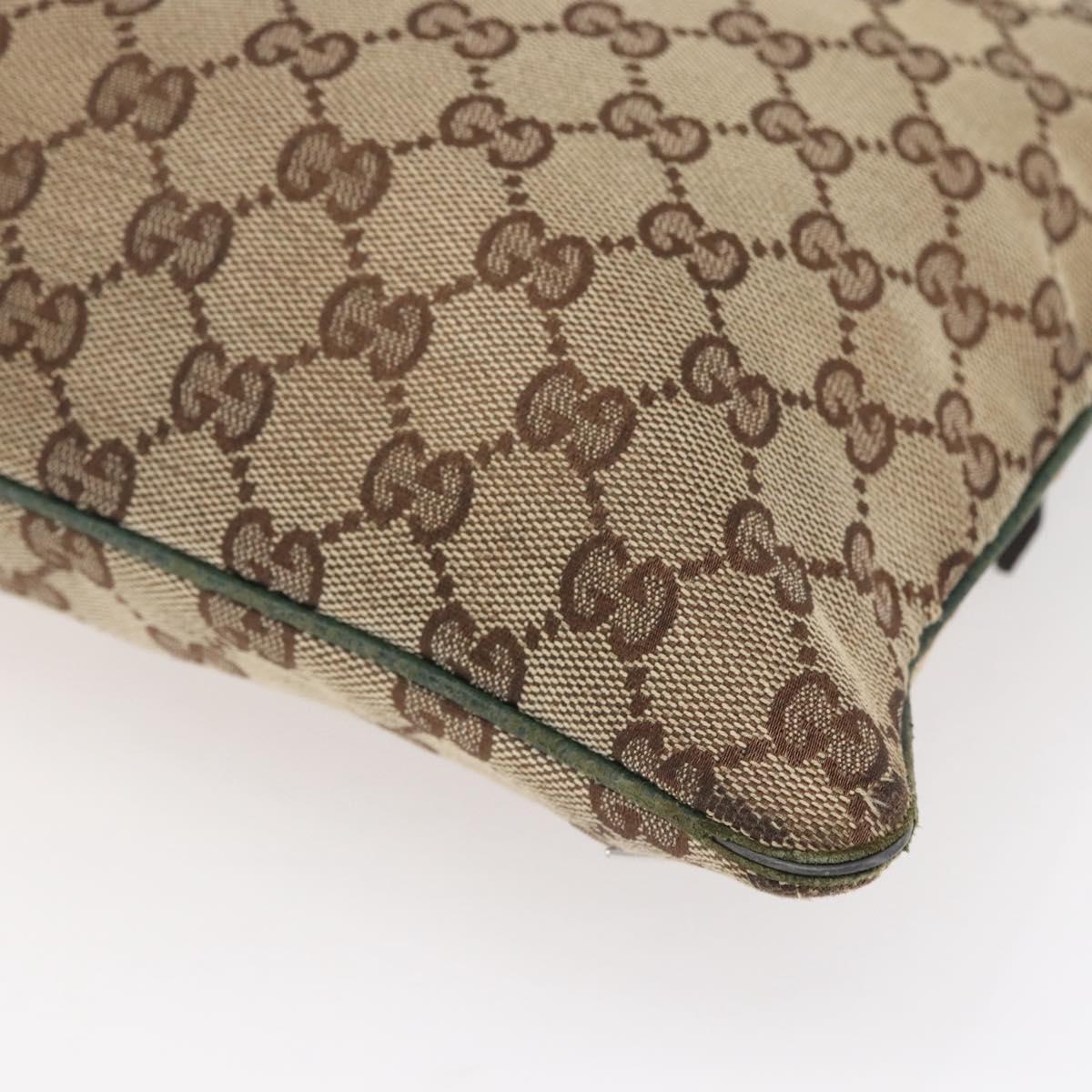 GUCCI GG Canvas Web Sherry Line Shoulder Bag Beige Red Green 145809 Auth 155064