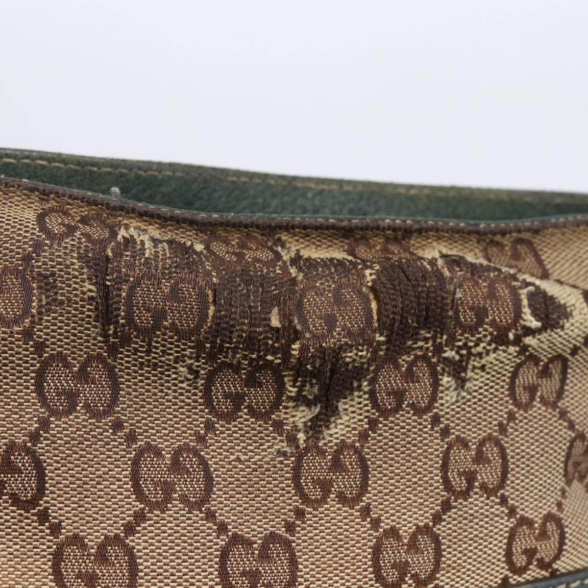 GUCCI GG Canvas Web Sherry Line Shoulder Bag Beige Red Green 145809 Auth 155064