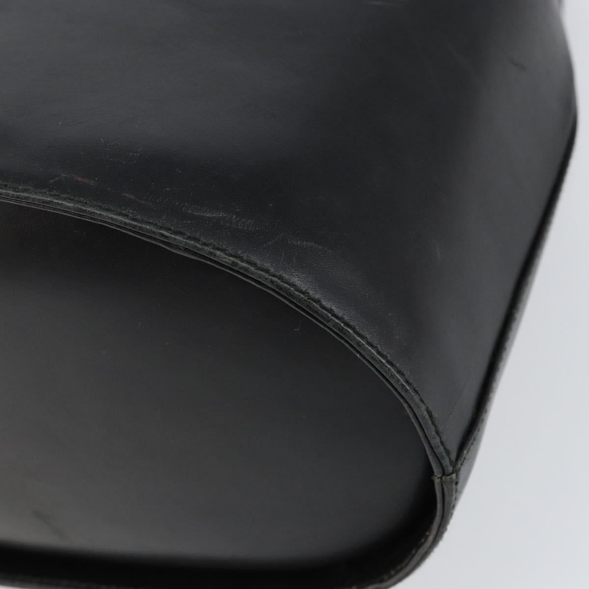 Salvatore Ferragamo Gancini Shoulder Bag Leather Black Gold Auth 155067