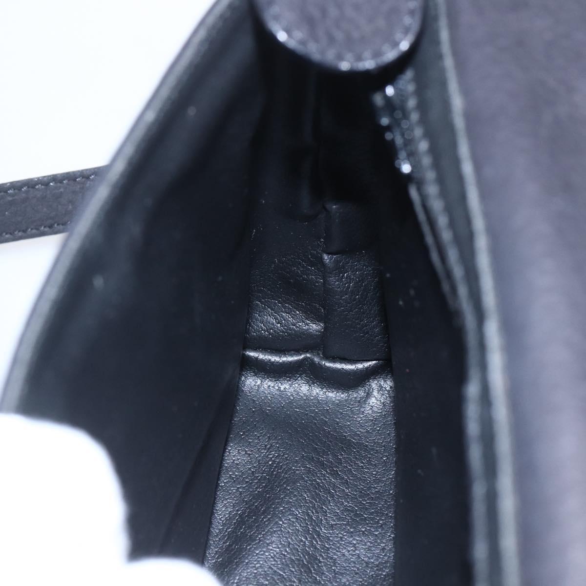 CELINE Shoulder Bag Leather Black Gold Auth 155068