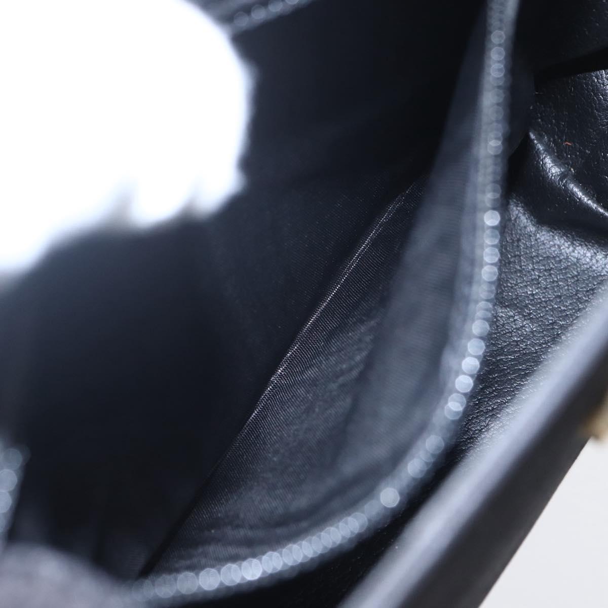 CELINE Shoulder Bag Leather Black Gold Auth 155068