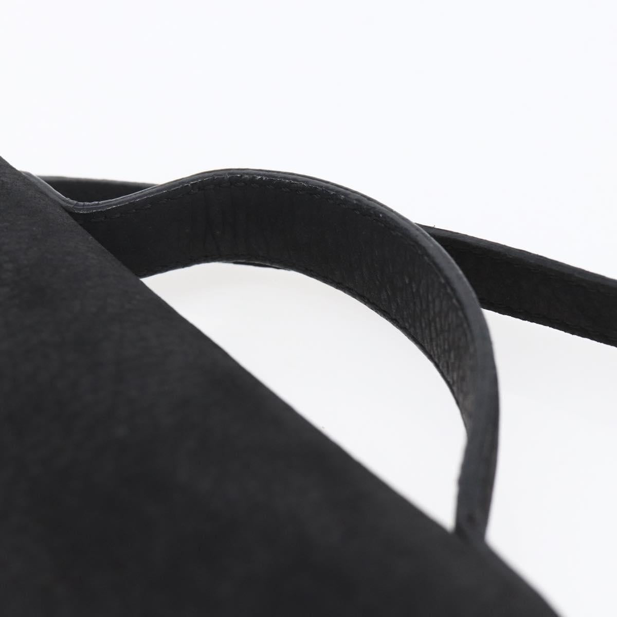 CELINE Shoulder Bag Leather Black Gold Auth 155068