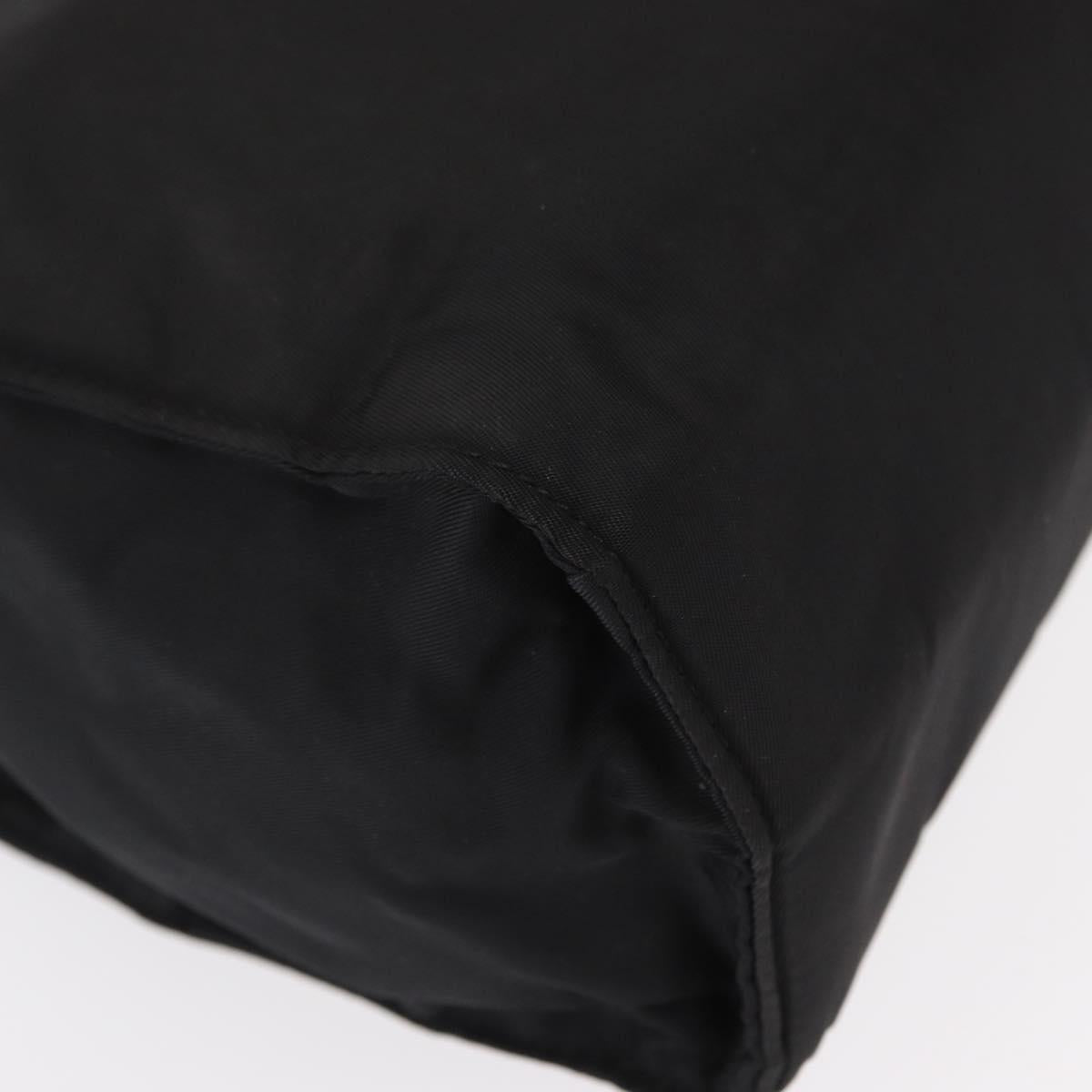 PRADA Hand Bag Nylon Metal Black Gold Auth 155069