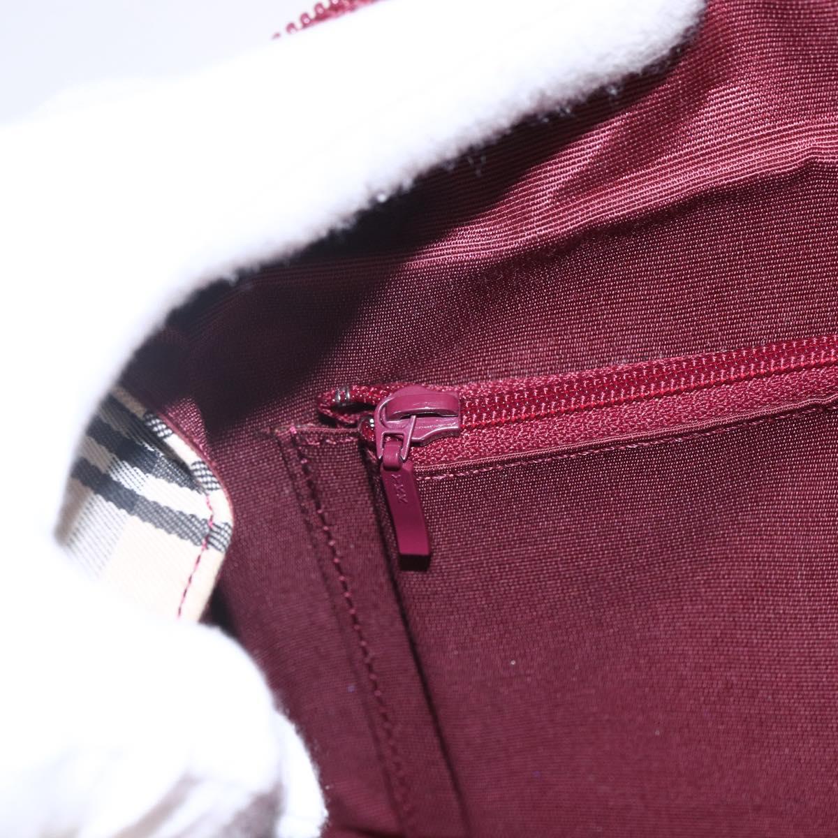 BURBERRY Nova Check Hand Bag Canvas Leather Beige Gold Auth 155070