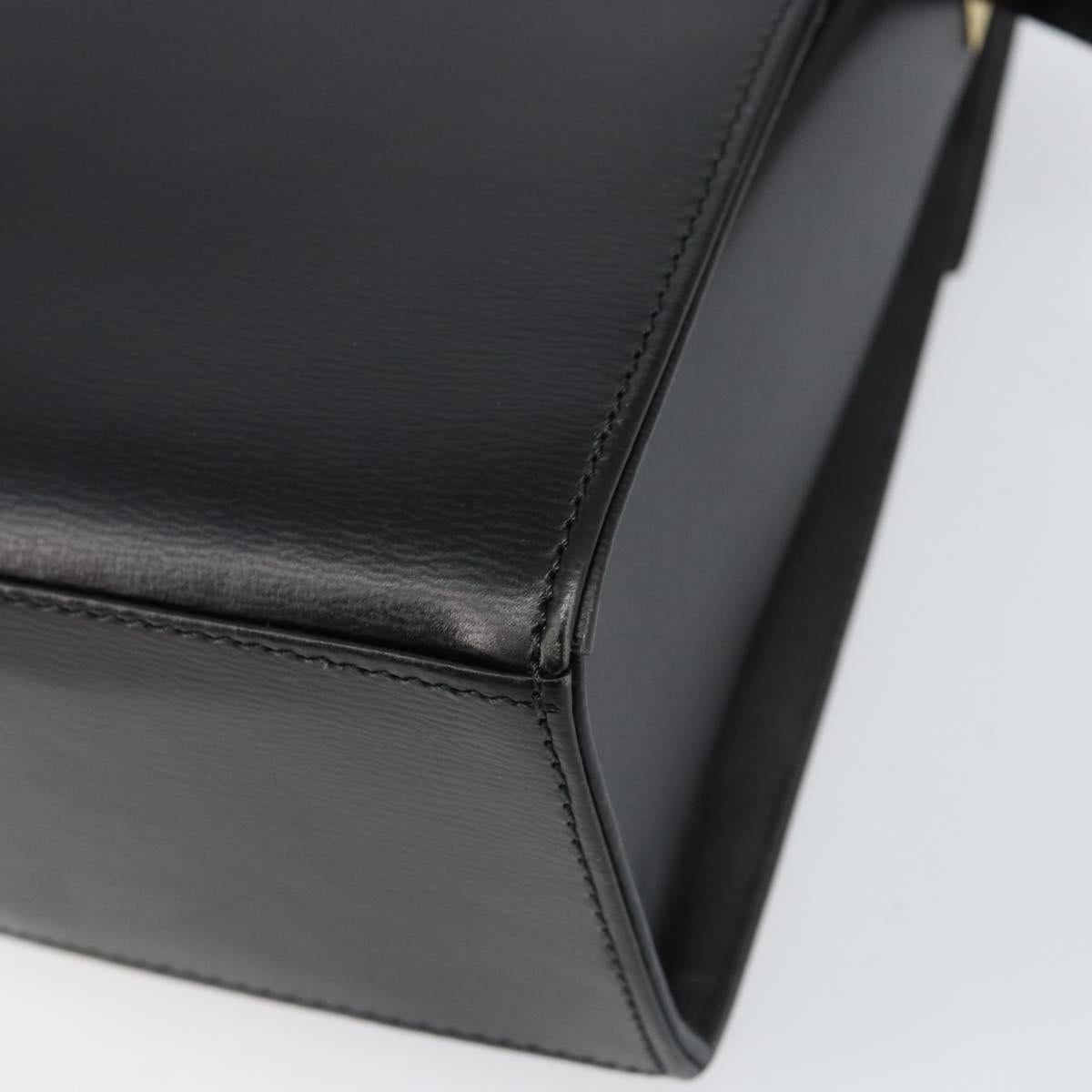 Christian Dior Shoulder Bag Leather Black Gold Auth 155073