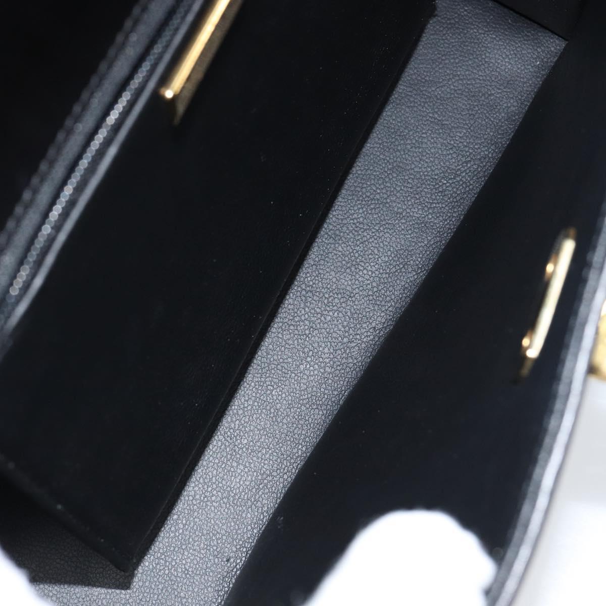 Christian Dior Shoulder Bag Leather Black Gold Auth 155073