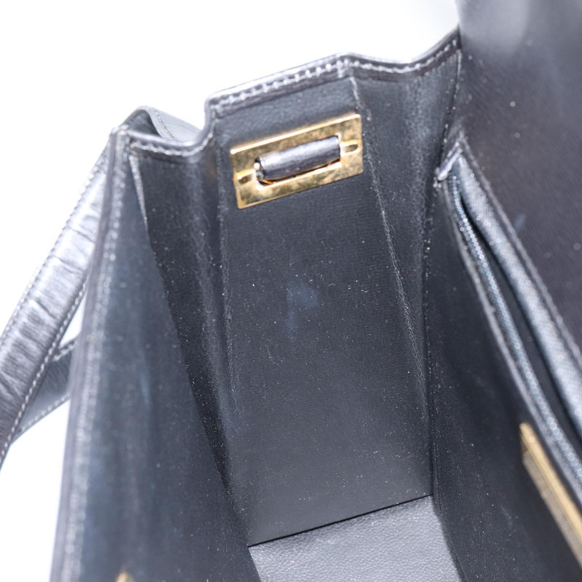 Christian Dior Shoulder Bag Leather Black Gold Auth 155073