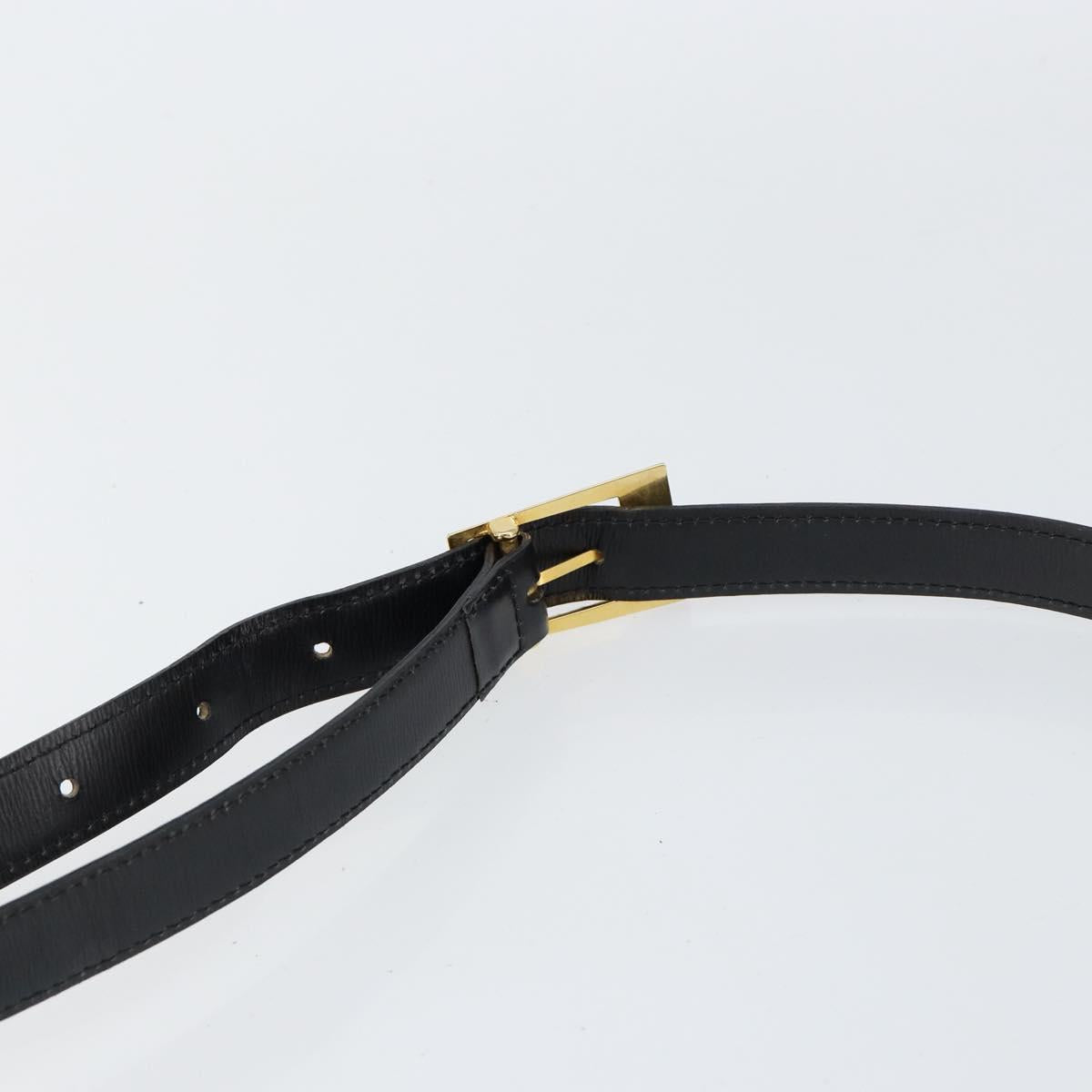 Christian Dior Shoulder Bag Leather Black Gold Auth 155073