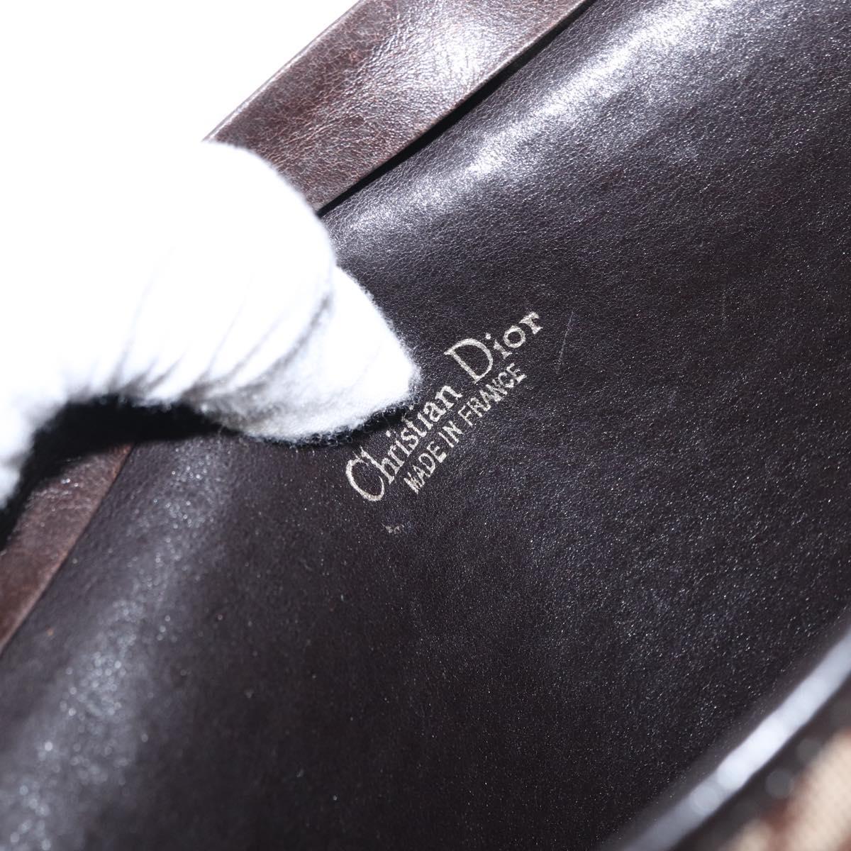 Christian Dior Trotter Canvas Shoulder Bag Brown Auth 155074