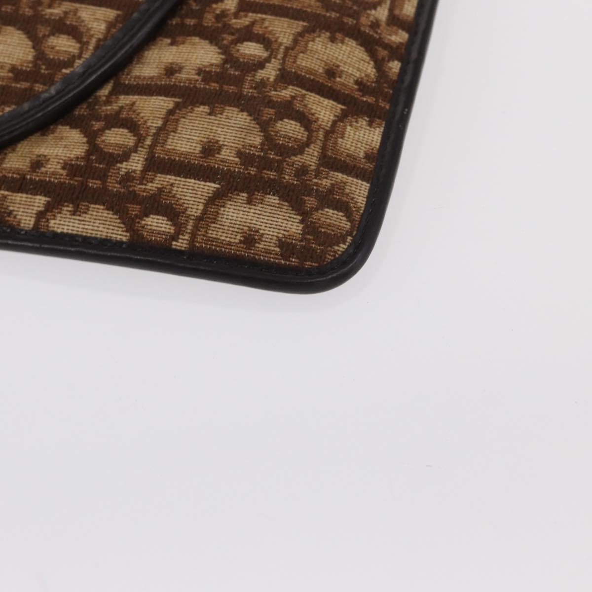 Christian Dior Trotter Canvas Shoulder Bag Brown Auth 155074