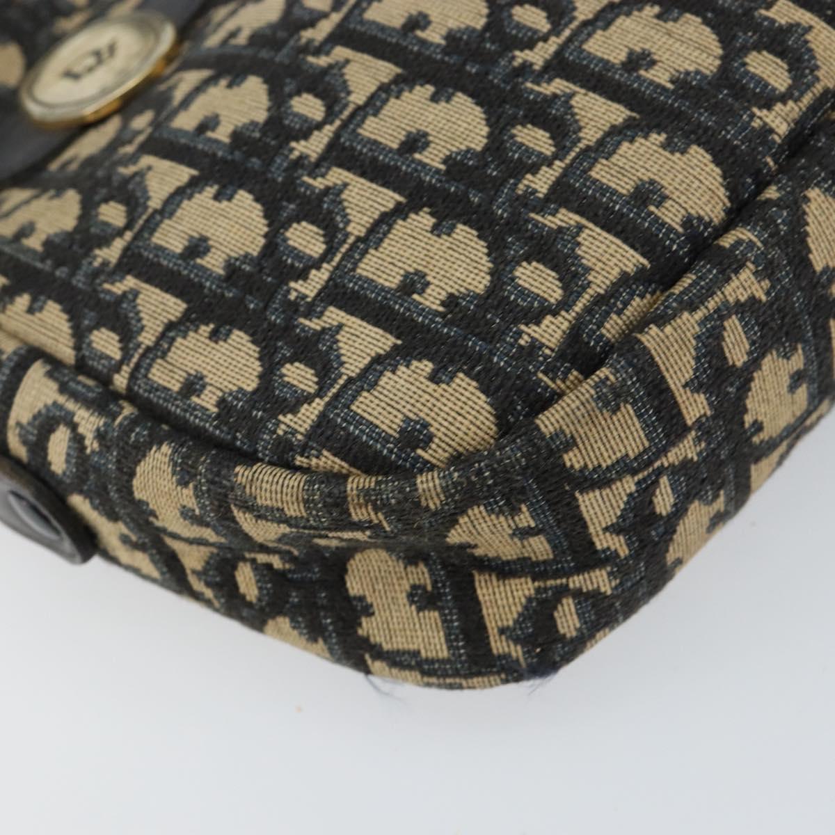 Christian Dior Trotter Canvas Shoulder Bag Navy Auth 155075