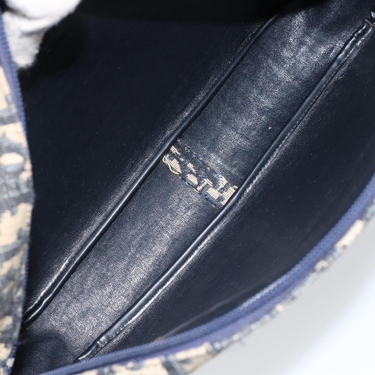 Christian Dior Trotter Canvas Shoulder Bag Navy Auth 155075