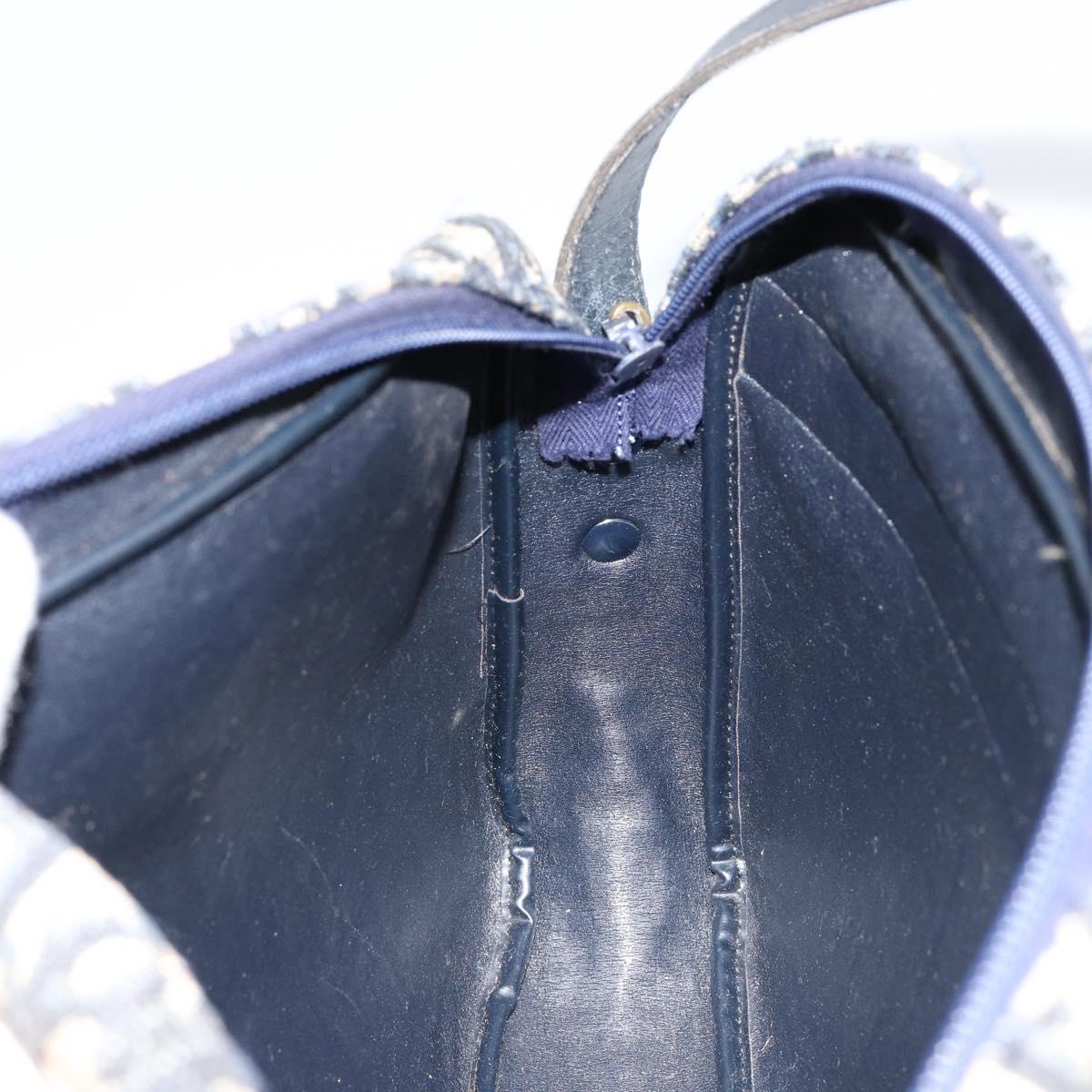 Christian Dior Trotter Canvas Shoulder Bag Navy Auth 155075