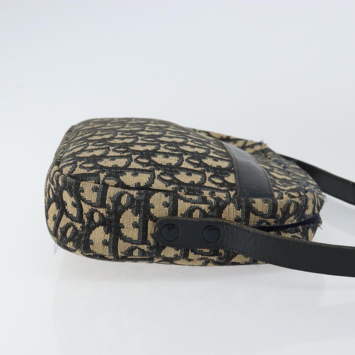 Christian Dior Trotter Canvas Shoulder Bag Navy Auth 155075