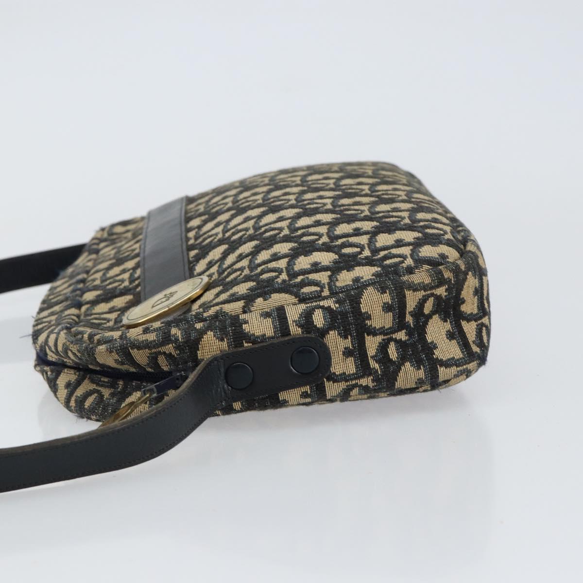 Christian Dior Trotter Canvas Shoulder Bag Navy Auth 155075