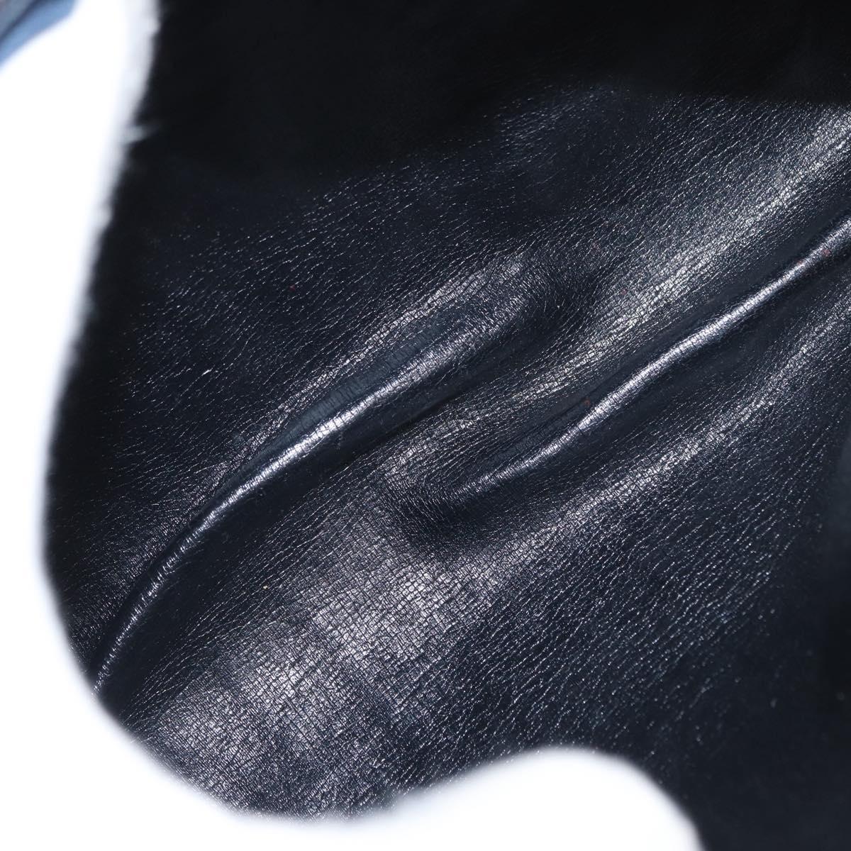 Christian Dior Trotter Canvas Hand Bag Navy Gold Auth 155076