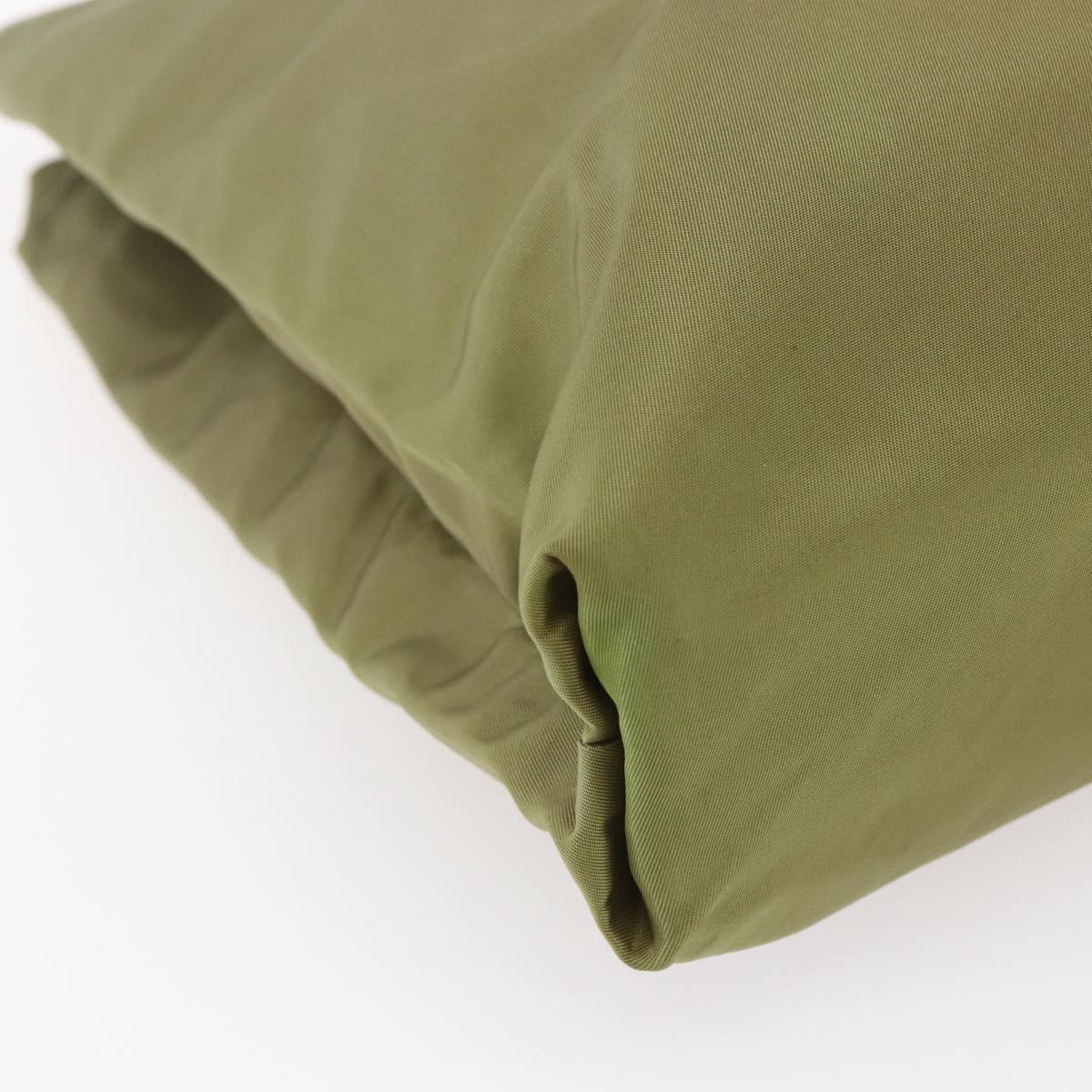 PRADA Tote Bag Nylon Green Silver Auth 155078