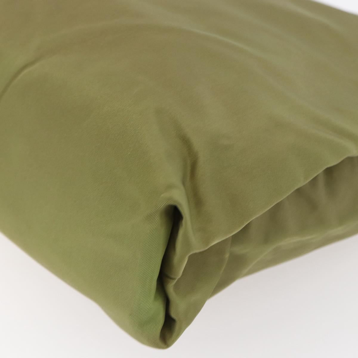 PRADA Tote Bag Nylon Green Silver Auth 155078