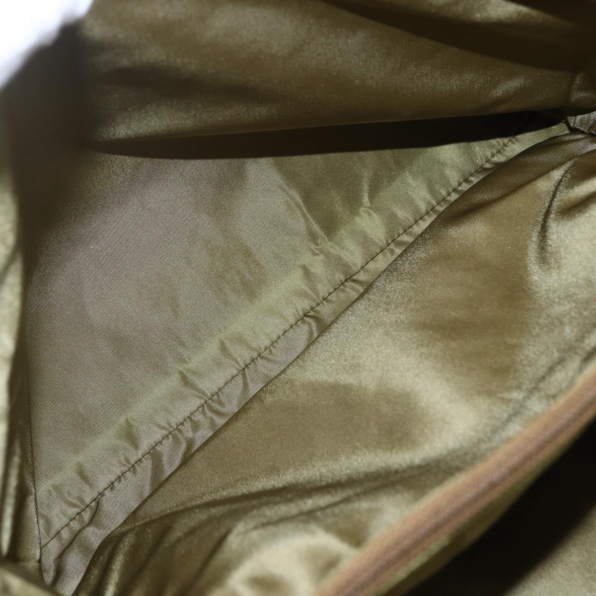 PRADA Tote Bag Nylon Green Silver Auth 155078