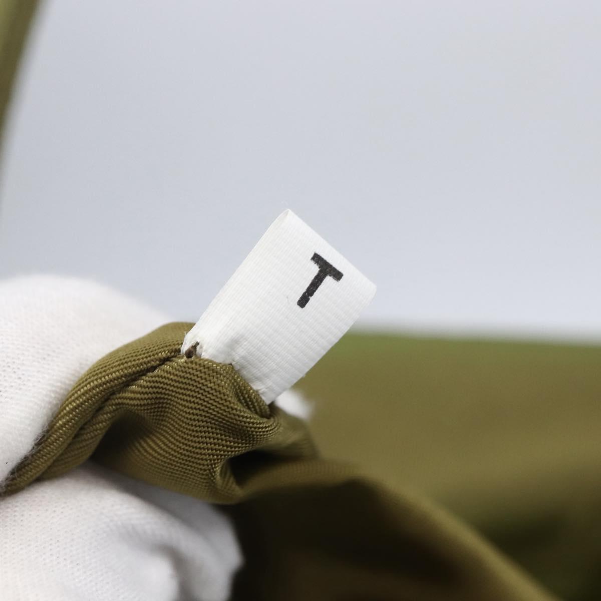 PRADA Tote Bag Nylon Green Silver Auth 155078