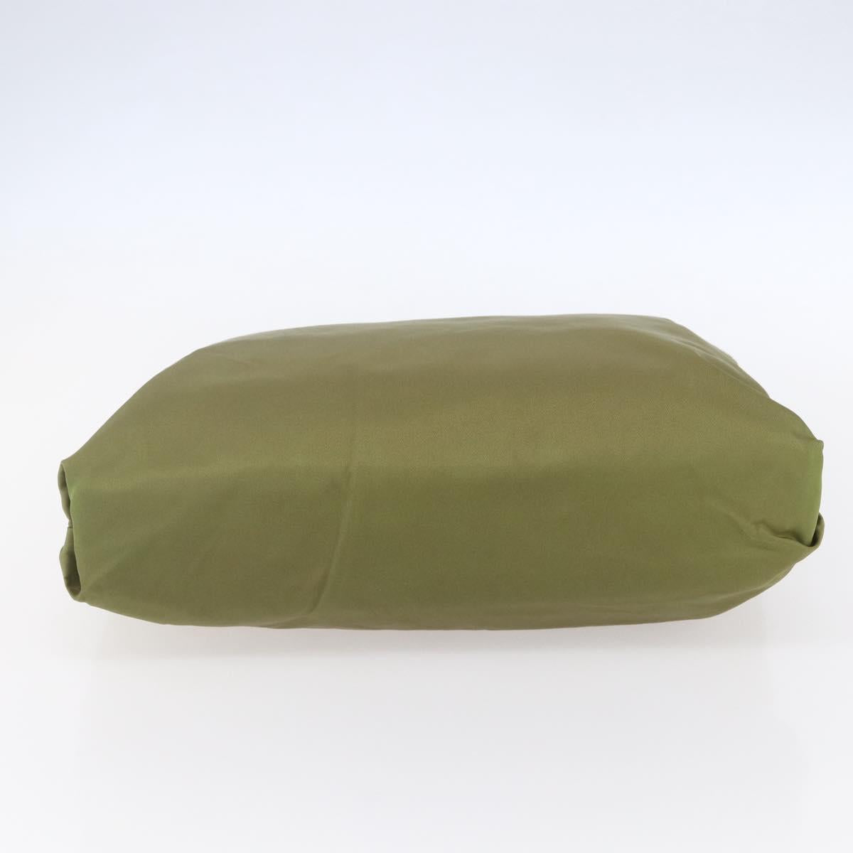 PRADA Tote Bag Nylon Green Silver Auth 155078