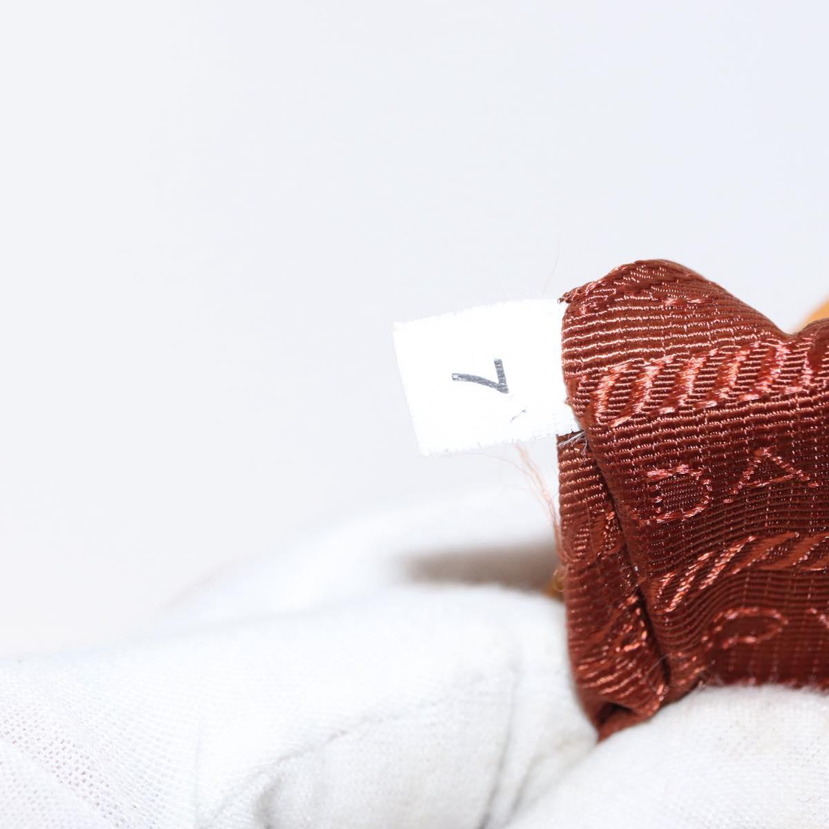 PRADA Shoulder Bag Nylon Leather Orange Gold Auth 155084