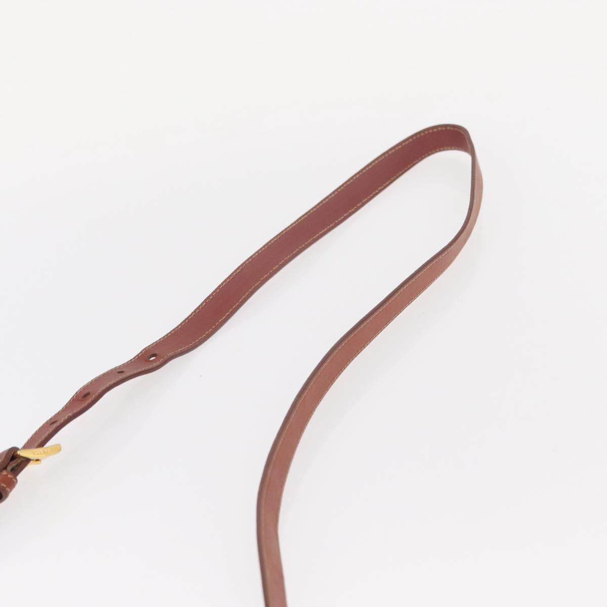 PRADA Shoulder Bag Nylon Leather Orange Gold Auth 155084