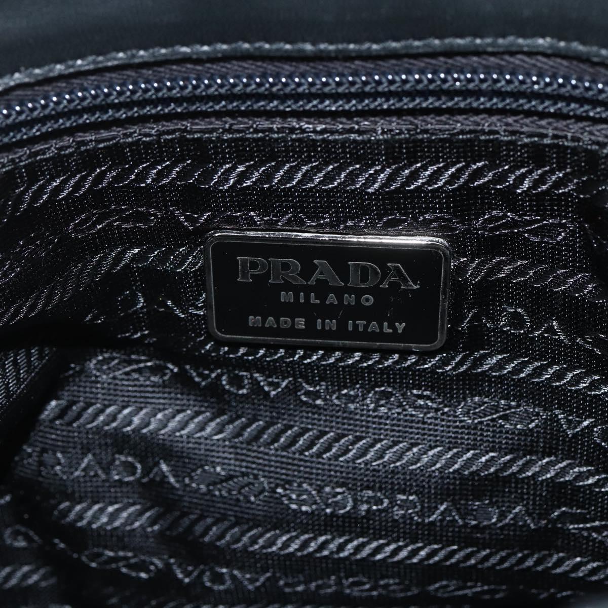 PRADA Tote Bag Nylon Green Silver Auth 155085