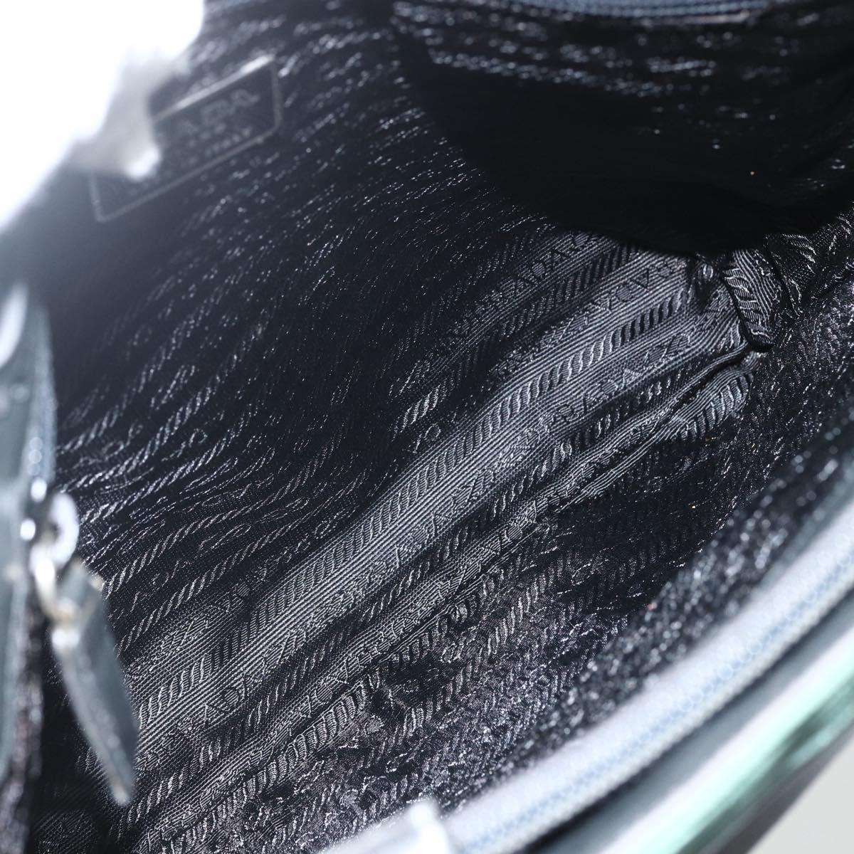 PRADA Tote Bag Nylon Green Silver Auth 155085