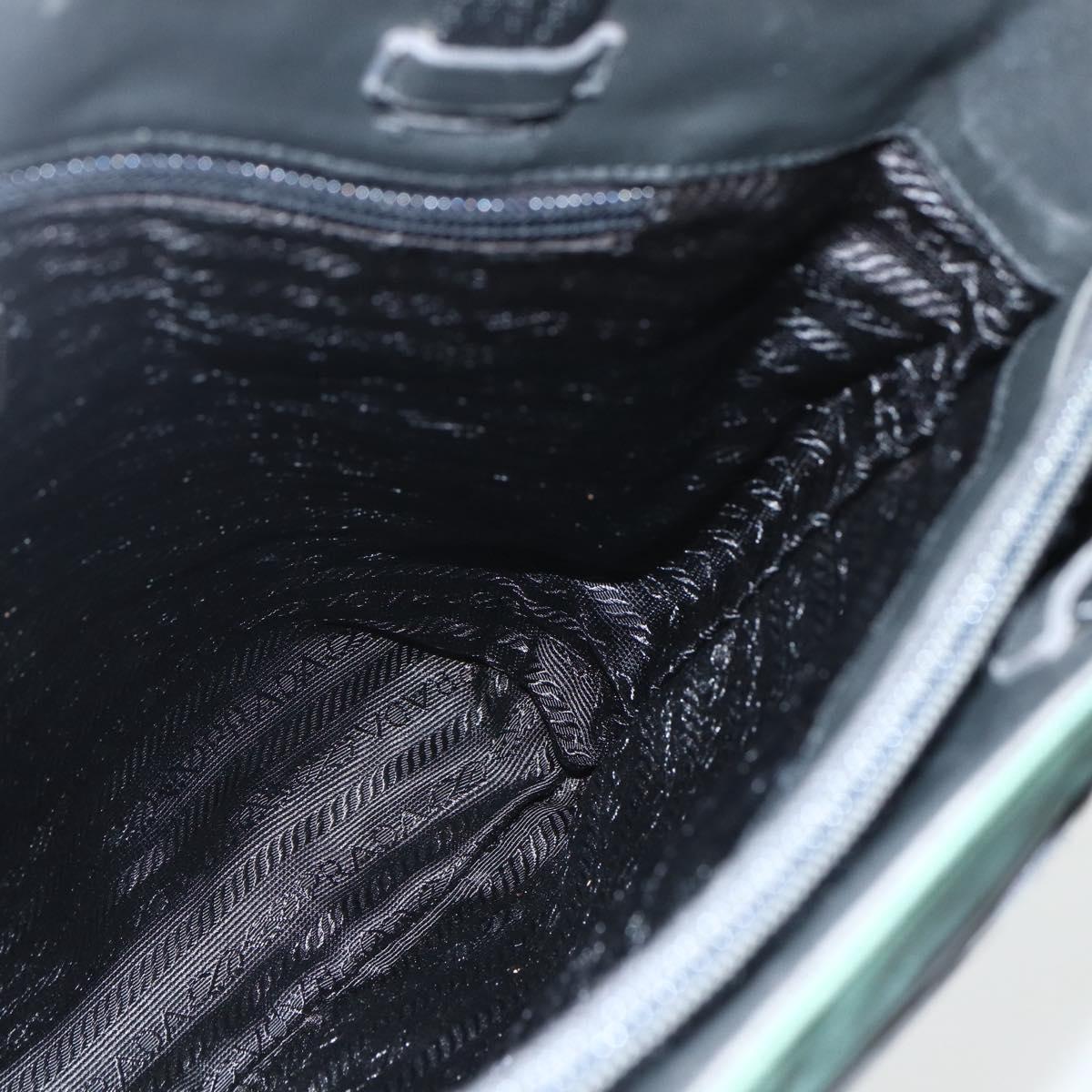 PRADA Tote Bag Nylon Green Silver Auth 155085